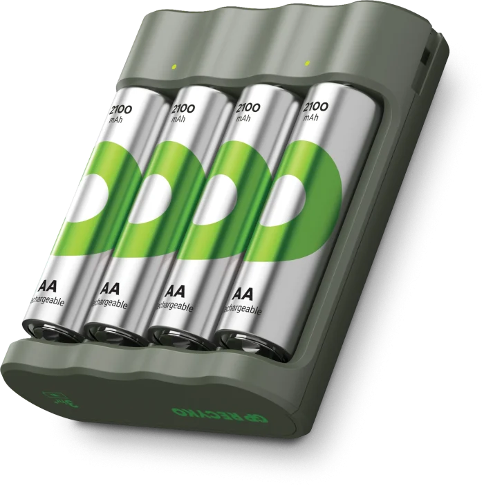 GP Recyko Everyday batteriladdare + 4st AA 2100mAh